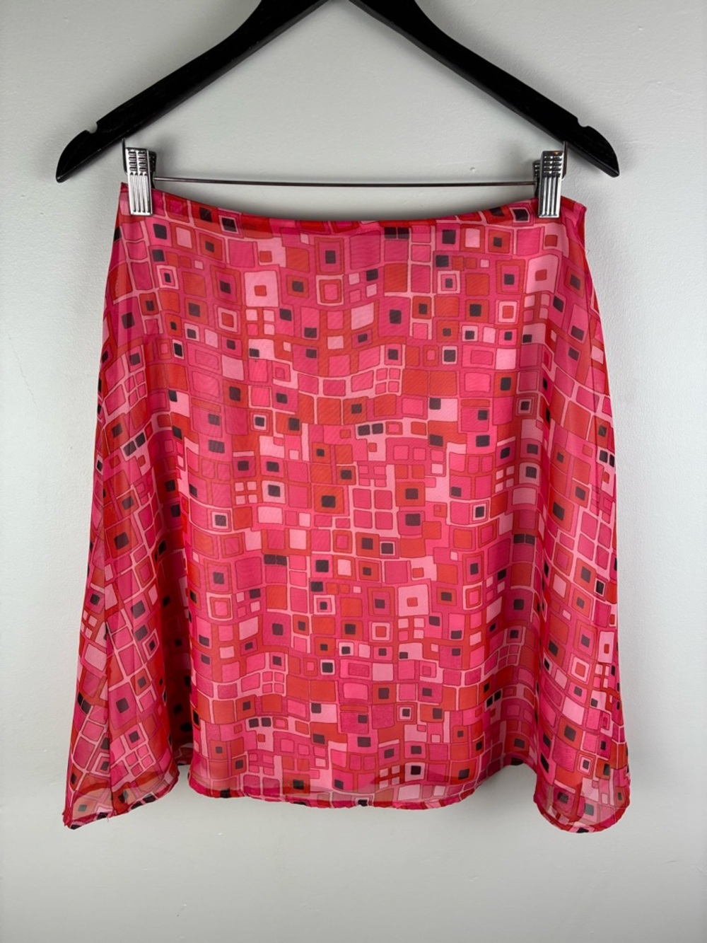 Vintage 90s Y2K 35th & 10th Geometric Grid Pattern Skirt Size 10